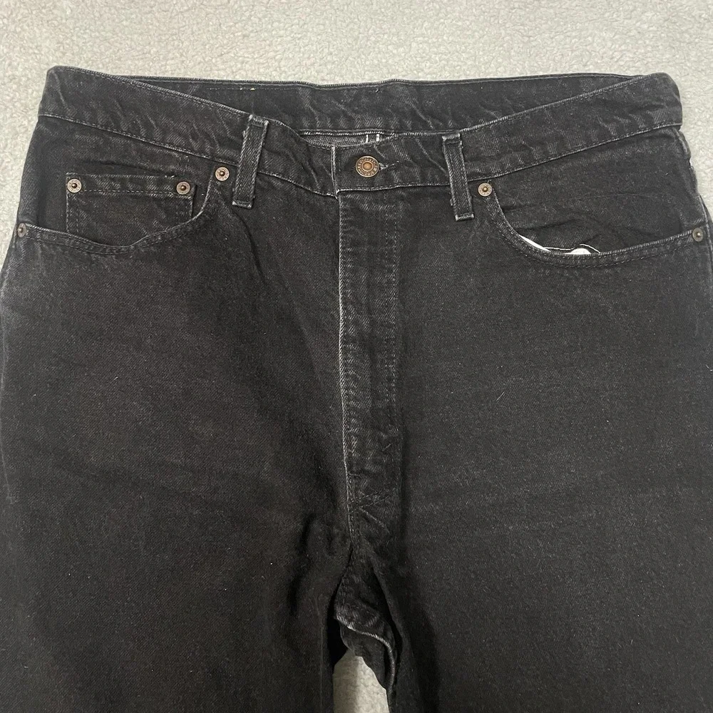 Vintage 90s Black Denim Levi's 550 Relaxed 38x30 Jeans VTG